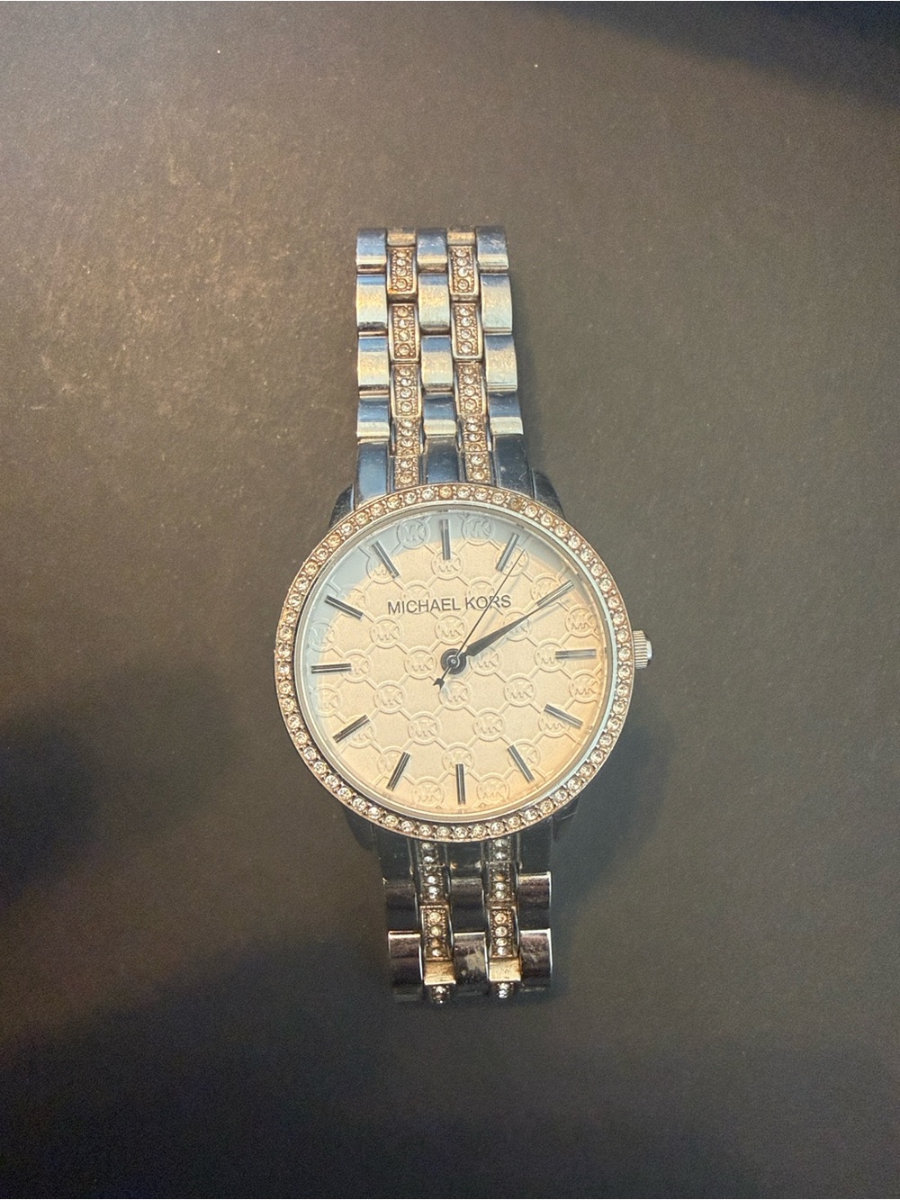 Michael Kors Women's Silver-Tone Crystal Accent Watch - Silver/White